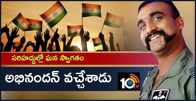 Indian people welcome to IAF Pilot Abhinandan arrives india at Wagh border