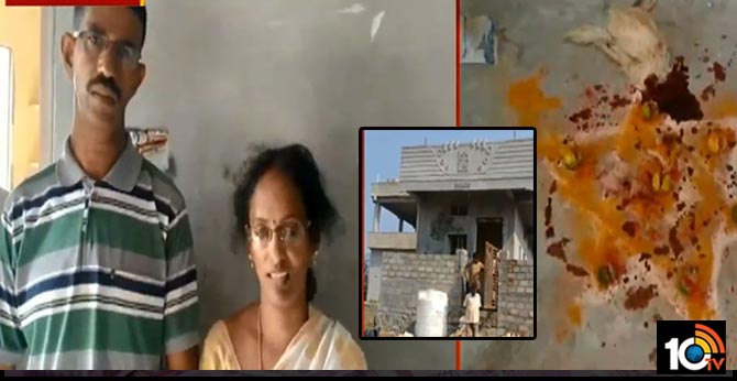 Occult worship in the house under construction in Timmapur Mahatmagandhi nager Karimnar