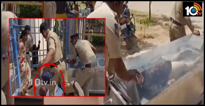 The police who beat the parents Tension In Sangareddy Patancheru Area Hospital