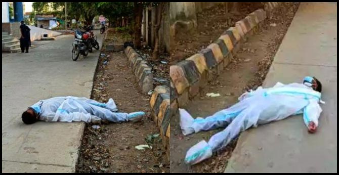Corona Warrior lying unconscious on the way for half an hour, no one helped at Madhya pradesh,